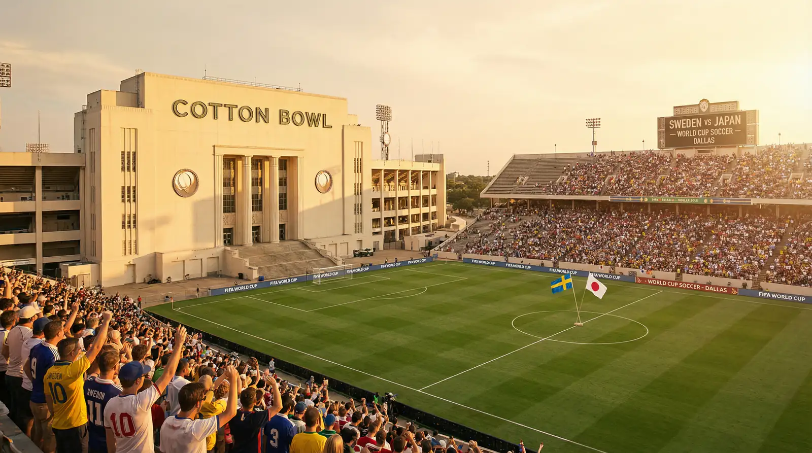 Cotton Bowl i Dallas - arenan för Sverige vs Japan på VM 2026
